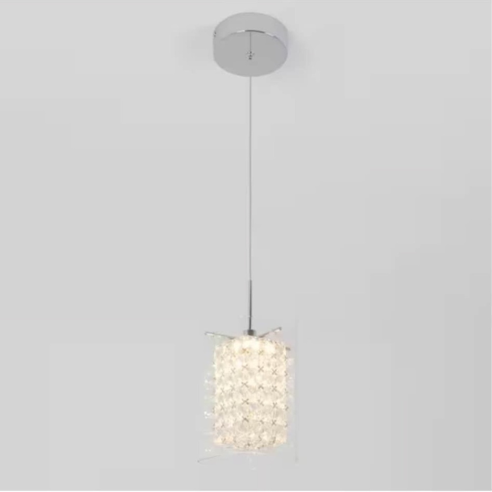 Artika crystal cube 5.5 watt chrome modern integrated LED mini pendant light